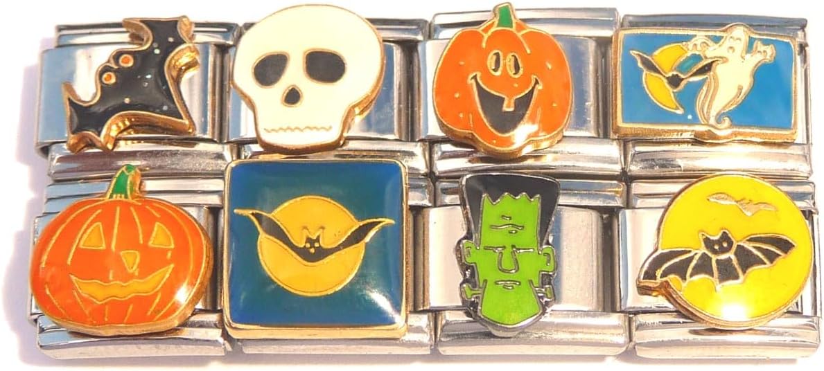 Set of 8 Different Halloween Italian charms